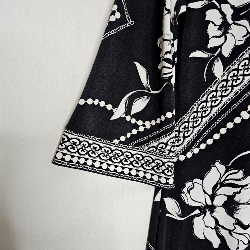 WHITE HOUSE BLACK MARKET 3/4 Sleeve Dress size S BLACK & WHITE FLORAL CLEARANCE! - Picture 5 of 7